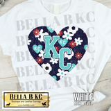 Kansas City Women's Soccer Floral KC Heart Tee or Sweatshirt