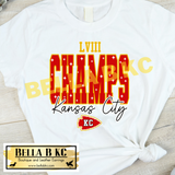 Kansas City Football CHAMPS LVIII Tee or Sweatshirt