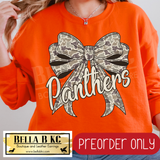 **PREORDER ONLY** Panthers Camo Coquette Bow - Tee or Sweatshirt - 1 Week Turn Around from Date of Order