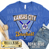 Kansas City Baseball Crossed Bats Triangle Tee or Sweatshirt