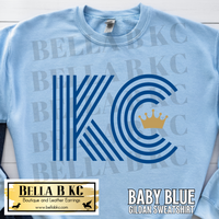 Kansas City Baseball Deco Lines with Crown Tee or Sweatshirt