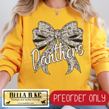 **PREORDER ONLY** Panthers Camo Coquette Bow - Tee or Sweatshirt - 1 Week Turn Around from Date of Order