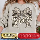**PREORDER ONLY** Broncos Camo Coquette Bow - Tee or Sweatshirt - 1 Week Turn Around from Date of Order