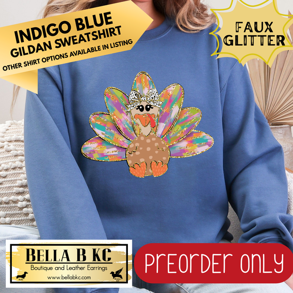 **PREORDER ONLY** Fall - Watercolor Turkey #93 - Tee or Sweatshirt - 1 Week Turn Around from Date of Order