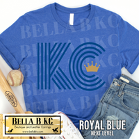 Kansas City Baseball Deco Lines with Crown Tee or Sweatshirt