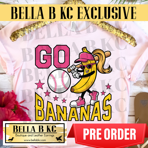 **PREORDER ONLY 1 WEEK TAT** Go Bananas Baseball Tee or Sweatshirt