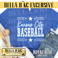 **BBKC Exclusive** Kansas City Baseball Stars Stripes Tee or Sweatshirt