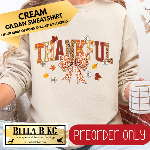 **PREORDER ONLY** Fall - Thankful Bow #94 - Tee or Sweatshirt - 1 Week Turn Around from Date of Order