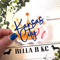 KC Baseball Waterproof Vinyl Sticker