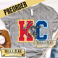 Kansas City Football & Baseball Split KC Tee or Sweatshirt