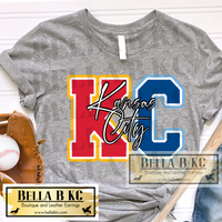Kansas City Football & Baseball Split KC Tee or Sweatshirt