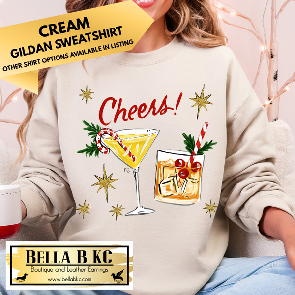 Christmas - Cheers Holiday Cocktails - Multiple Shirt Options