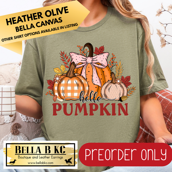 **PREORDER ONLY** Fall - Hello Pumpkin #98 - Tee or Sweatshirt - 1 Week Turn Around from Date of Order