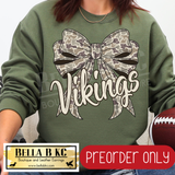 **PREORDER ONLY** Vikings Camo Coquette Bow - Tee or Sweatshirt - 1 Week Turn Around from Date of Order