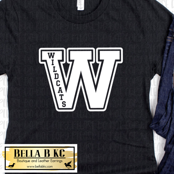 Wildcats W - White Print - Tee or Sweatshirt
