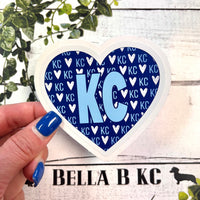 KC Baseball KC Heart Waterproof Vinyl Sticker