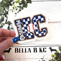 KC Baseball Checkered KC Waterproof Vinyl Sticker