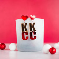 Acrylic - Red & Gold Mirror KC Letter Drops