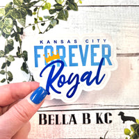 KC Baseball Forever Royal Waterproof Vinyl Sticker