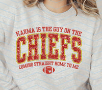 Karma is the Guy Faux Sequins Tee or Sweatshirt