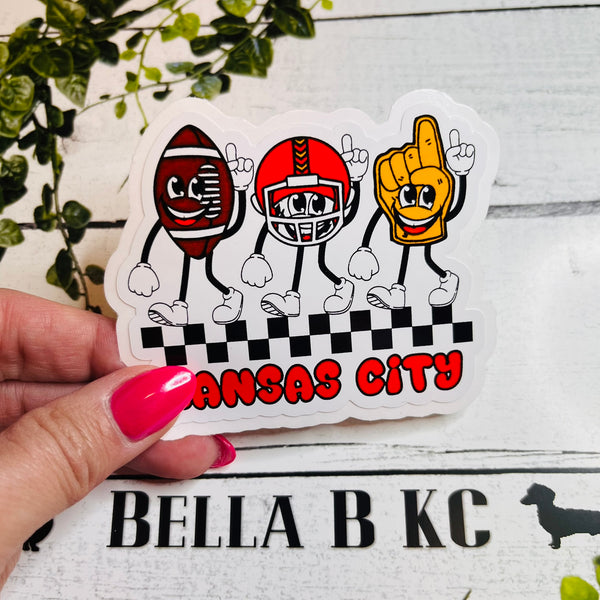 KC Football Characters Waterproof Vinyl Sticker