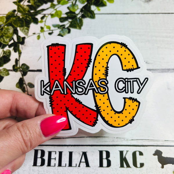 KC Football KC Dots Waterproof Vinyl Sticker