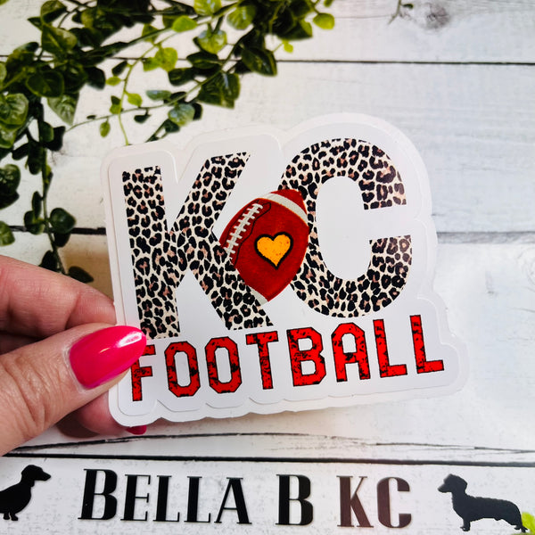 KC Football Leopard Waterproof Vinyl Sticker