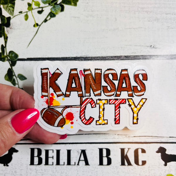 KC Football Waterproof Vinyl Sticker