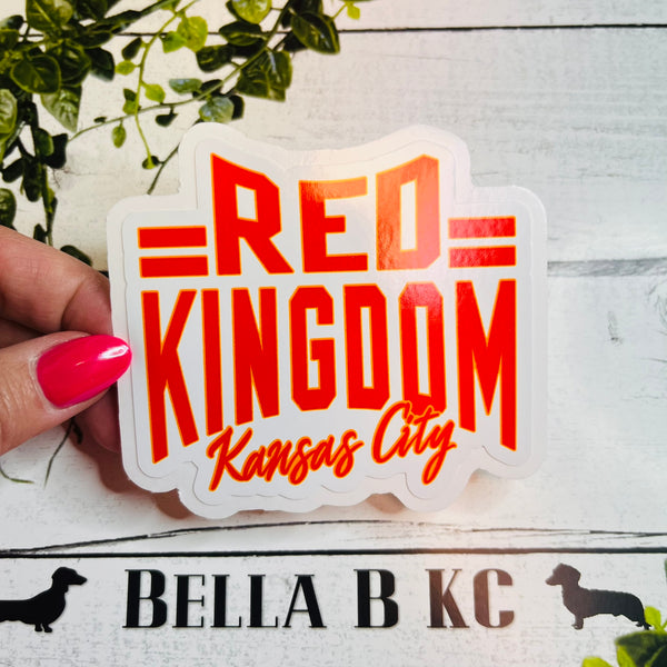 KC Football Red Kingdom Waterproof Vinyl Sticker