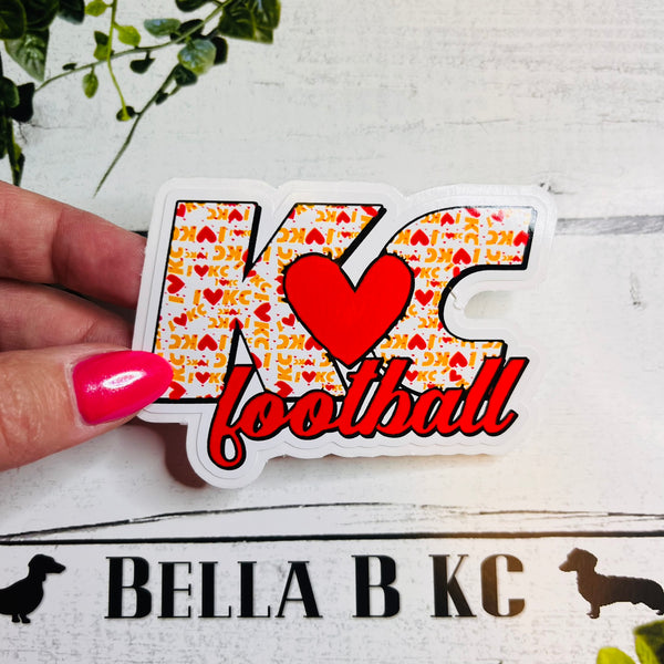 KC Football Waterproof Vinyl Sticker