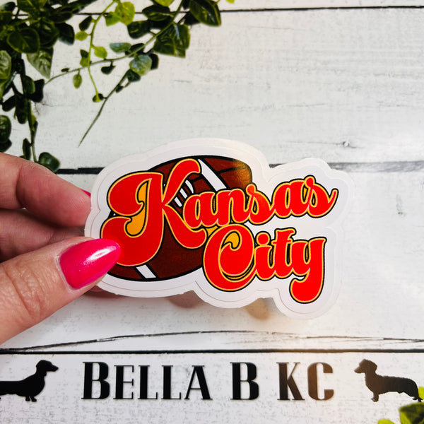 KC Football Waterproof Vinyl Sticker