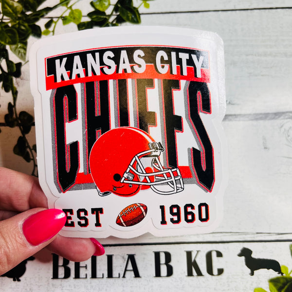 KC Football Est 1960 Waterproof Vinyl Sticker