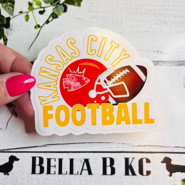 KC Football Waterproof Vinyl Sticker