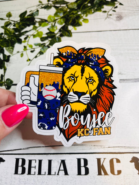 KC Baseball Boujee KC Fan Lion Waterproof Vinyl Sticker