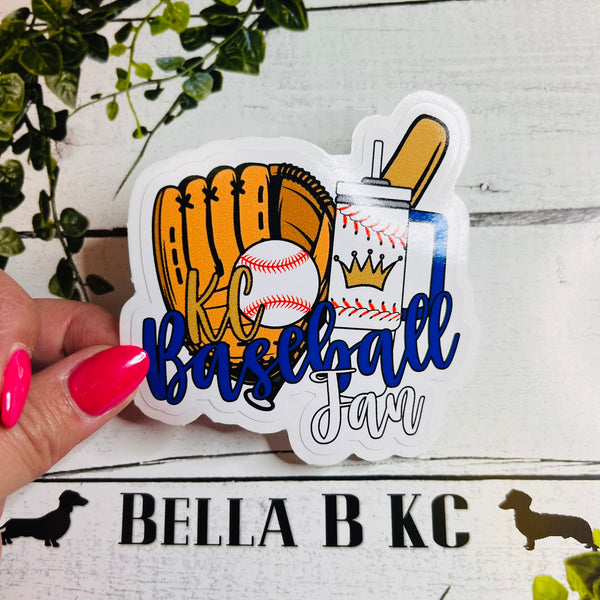 KC Baseball Fan Waterproof Vinyl Sticker