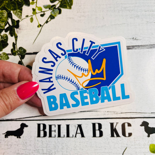 KC Baseball Waterproof Vinyl Sticker