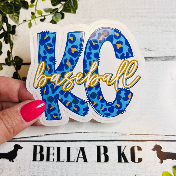 KC Baseball Leopard KC Waterproof Vinyl Sticker