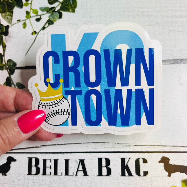 KC Baseball Crown Town Waterproof Vinyl Sticker