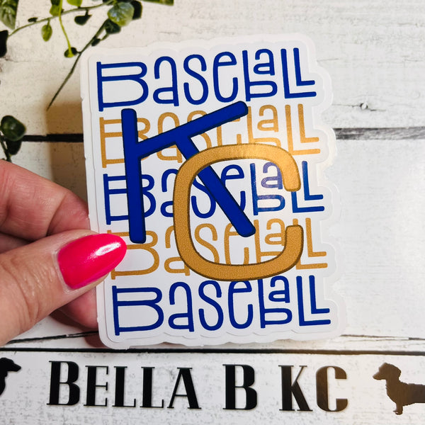 KC Baseball Repeat Waterproof Vinyl Sticker