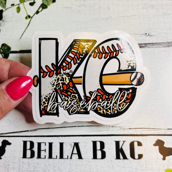 KC Baseball Waterproof Vinyl Sticker