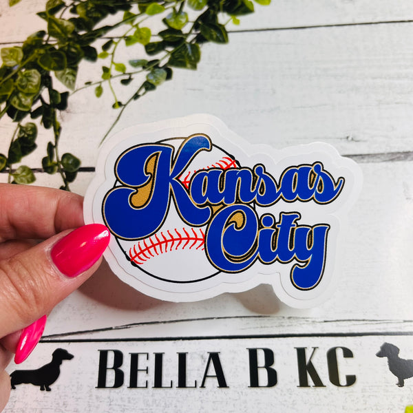 KC Baseball Waterproof Vinyl Sticker