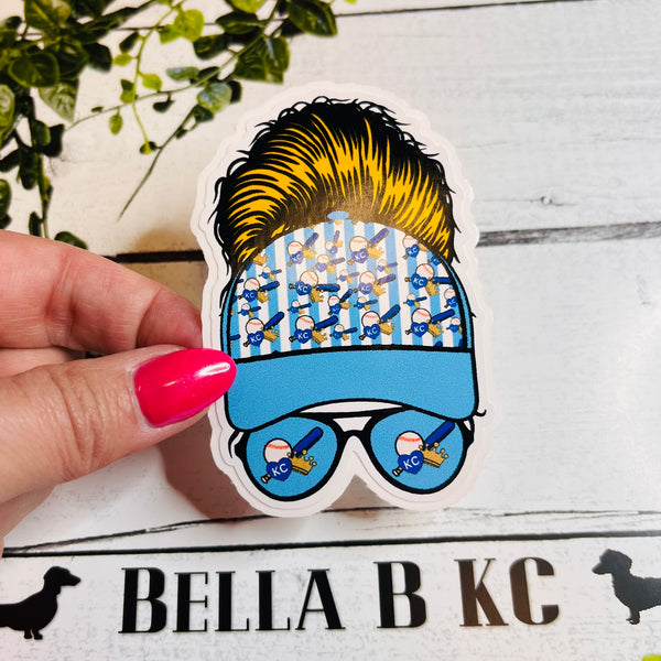 KC Baseball Girl Waterproof Vinyl Sticker