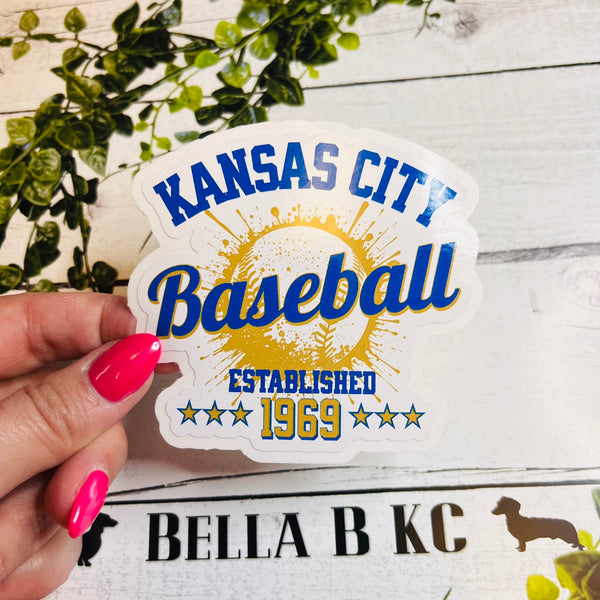 KC Baseball Est 1969 Waterproof Vinyl Sticker