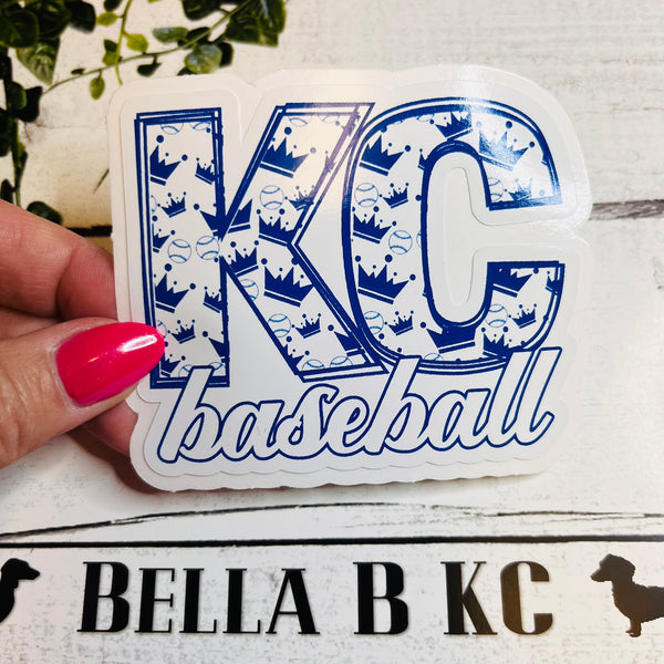 KC Baseball Crowns Waterproof Vinyl Sticker