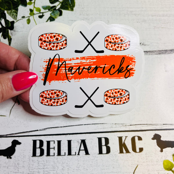 KC Hockey Pucks & Sticks Waterproof Vinyl Sticker