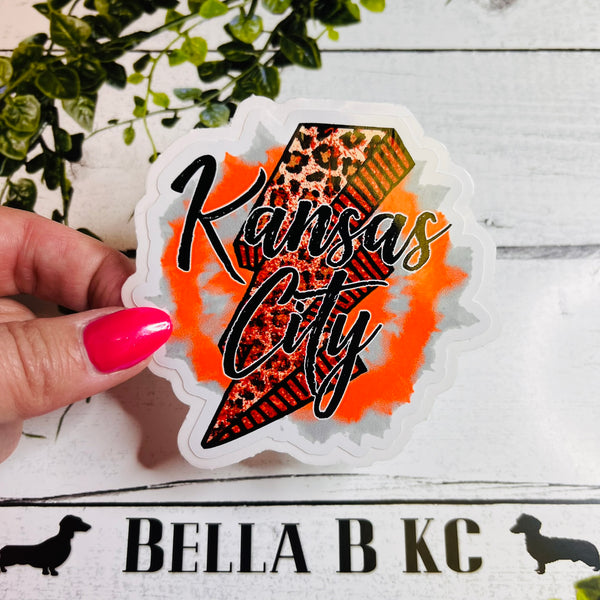 KC Hockey Leopard Bolt Waterproof Vinyl Sticker