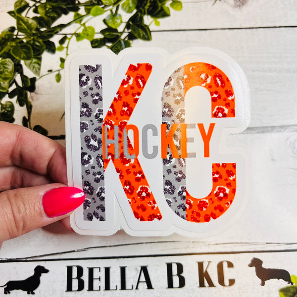 KC Hockey Leopard Split KC Waterproof Vinyl Sticker