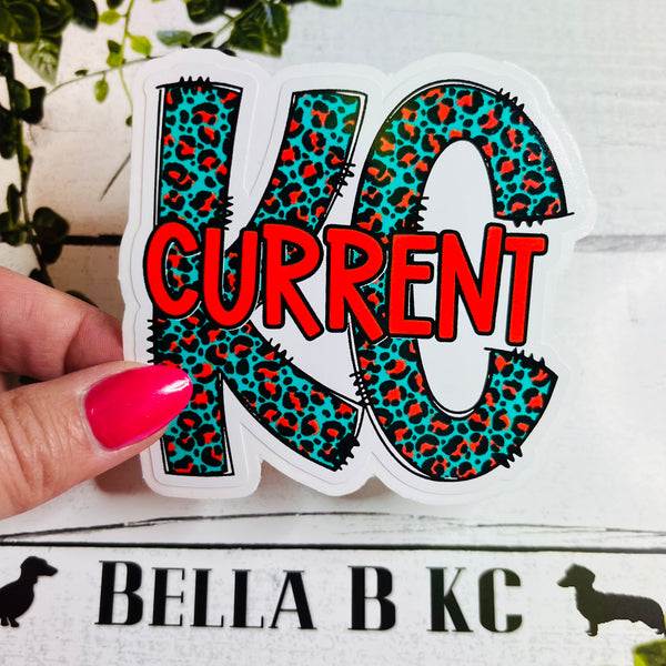 KC Soccer Womens Leopard KC Waterproof Vinyl Sticker