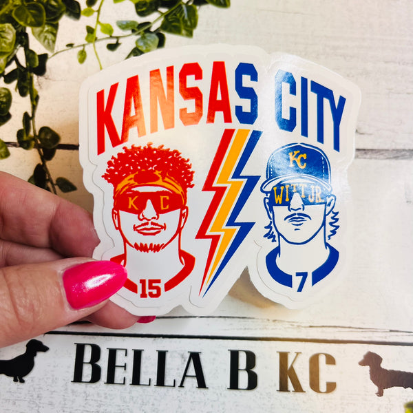 KC Dual Team Players 15 & 7 Waterproof Vinyl Sticker