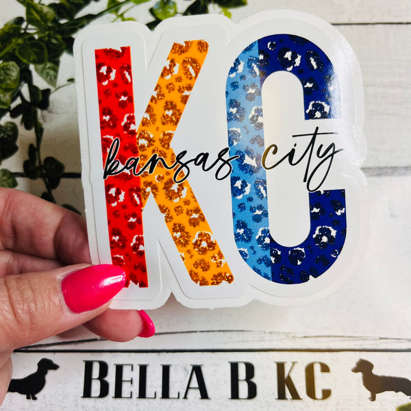 KC Dual Team Leopard Waterproof Vinyl Sticker